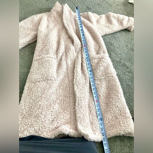 Pottery Barn Knee Length Teddy Bear Fluffy Cozy Sherpa Robe Ballet Blush Pink M - Picture 7 of 10